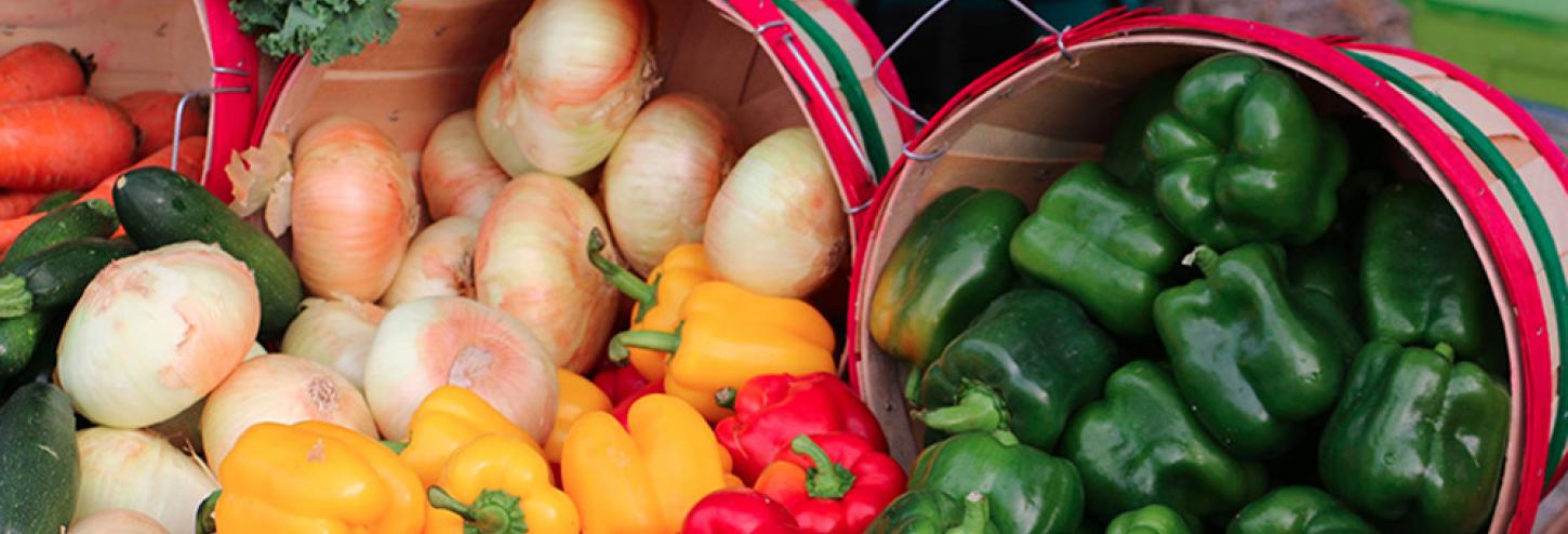 Vegetables in baskets