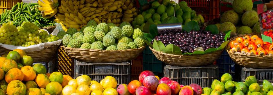 Fruits and Vegetables in baskets