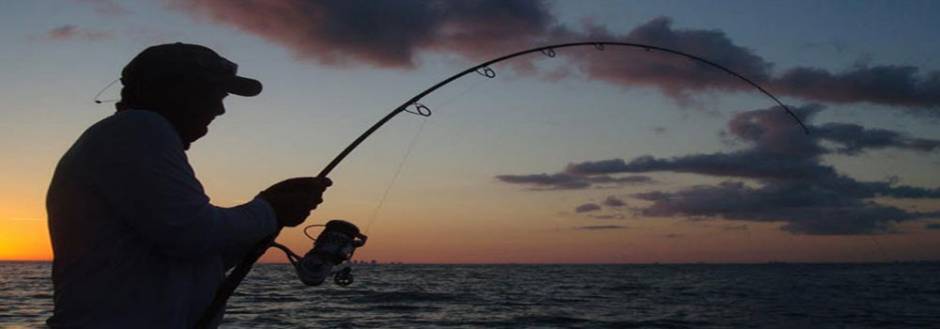 Man fishing at dawn