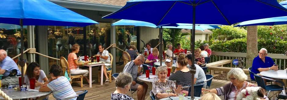 Blue Giraffe outdoor seating