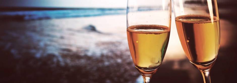 champagne one the beach 