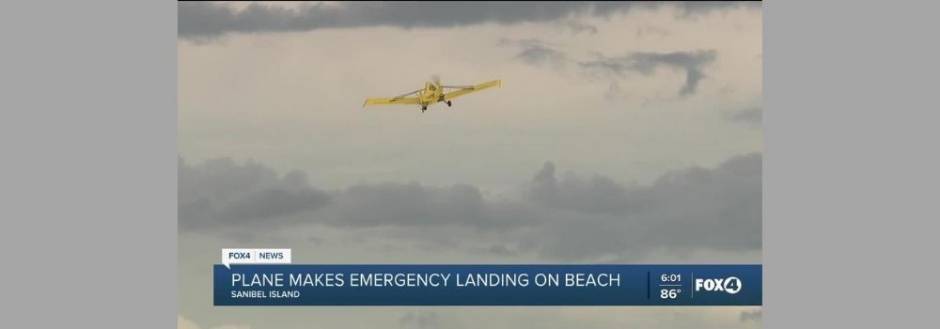 Plane on the beach, news feed