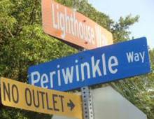 Sanibel's Lighthouse Way & Periwinkle Way street sign