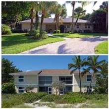 Sanibel Holiday home on the top, Sanibel Holiday condo complex on bottom 