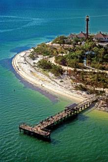 Sanibel Lighthouse Pier Aerial