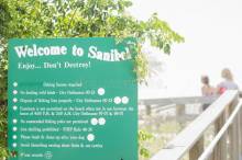 Welcome to Sanibel Beach sign