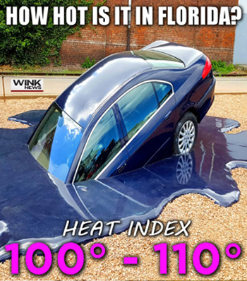 Melting car in heat index