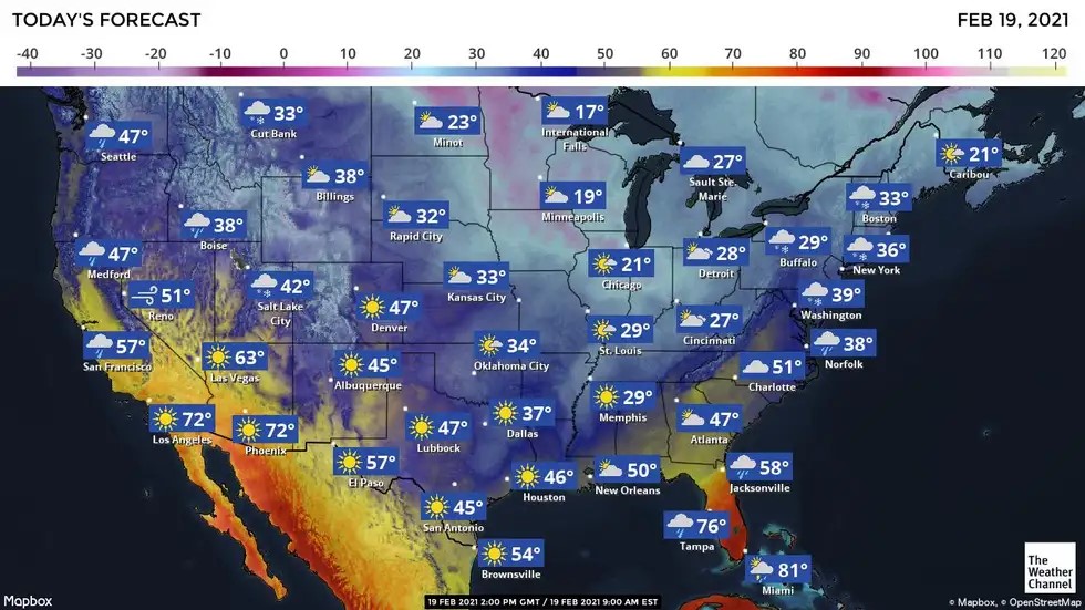 Temperature map 2021